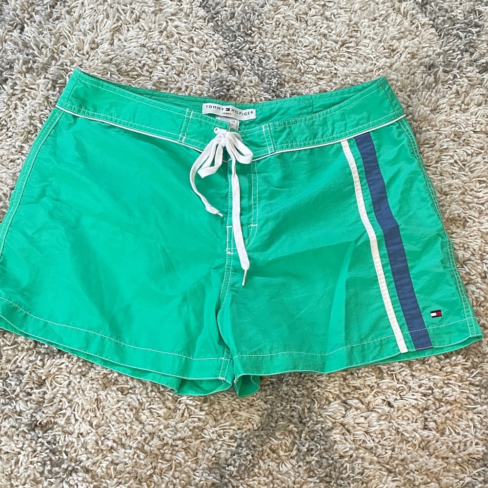 Tommy Hilfiger‎ Women's Green and Blue Athletic Shorts